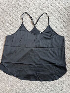 Black Women's Satin Cami Tank Top - XL